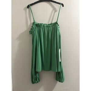 susana monaco Green‎ cold shoulder slevves top size Small new